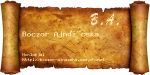 Boczor Ajnácska névjegykártya